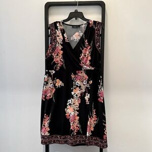 Apt 9. Black Dress with Pink Flowers Design XL